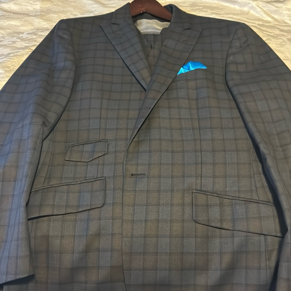 Brown chocolate and navy blue suit